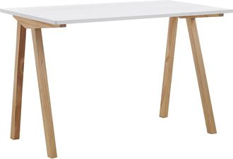 Oresteluchetta Escritorio Oficina Blanco Y Roble Estilo Escandinavo 120x76x60 Cm Milton