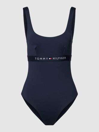 Tommy Hilfiger Badeanzug mit Label-Detail Modell ONE PIECE in Marine, Größe XL