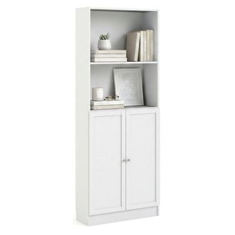 Dmora Estante Para Libros Anastasie, Estante De Oficina, Porta Libros M&oacute;vil, Biblioteca, 79x28 H203 Cm, Blanco - Dmora