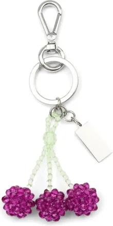 Maison Margiela Keyrings, female, Gray, Size: ONE SIZE Cherry Beaded Numeric Keyring