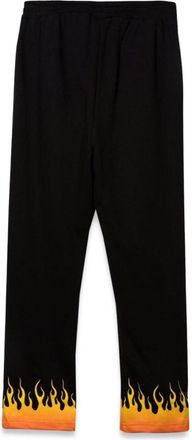 Vision Of Super Red Flame-Motif Trousers - Black