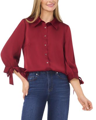 CeCe by Cynthia Steffe Cece 3/4 Sleeve Button Down Blouse