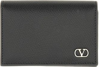 Valentino Garavani VLogo Signature Visitekaarthouder - Heren - Portefeuilles - Zwart - ONE Size - Leer - Accessoires