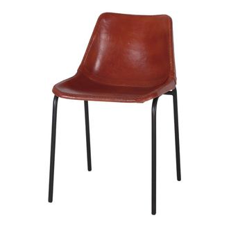 MisterWils Silla De Piel Mali - Marr&oacute;n,negro - 75x47x54