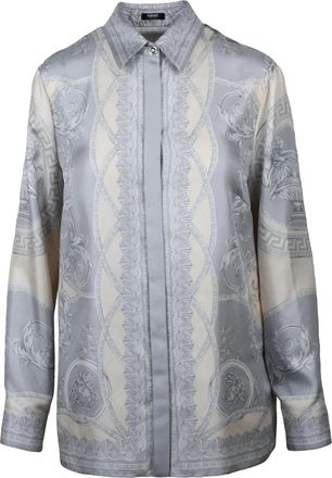 Versace Silk Shirt - Grey/Beige