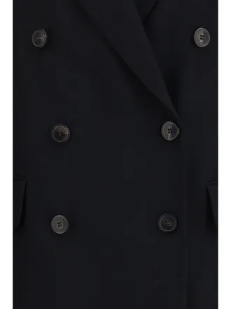 Dries Van Noten Womens Long Wool Coat Black Merino