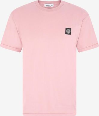 Stone Island T-Shirt mit Rundhalsausschnitt aus bestickter Baumwolle