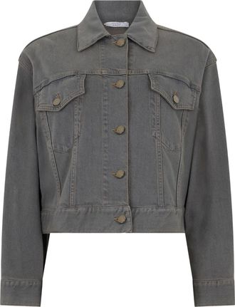 PESERICO Giacca denim crop - Grigio