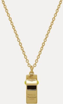 Vivienne Westwood Whistle Long Pendant Necklace Gold-yellow-enamel-citrine-crystal Gold-yellow-enamel-citrine-crystal Women