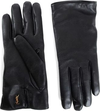Saint Laurent Leren handschoenen - Zwart
