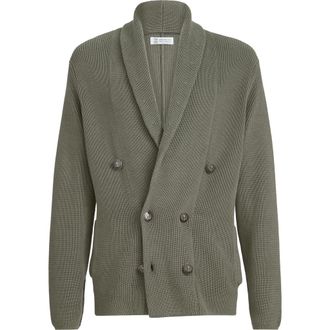 Brunello Cucinelli Cardigan with metal buttons in Khaki at Nordstrom, Size 60 It