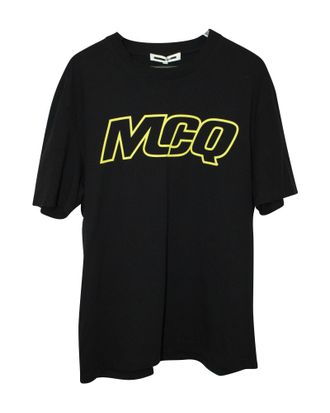 McQ by Alexander McQueen Logo Tee in Black Cotton