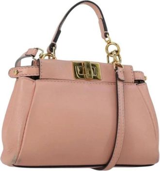 Fendi Pre-owned Handbags, female, Pink, Size: ONE SIZE Pre-owned Vintage Leather Handbag