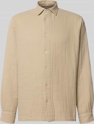 Lindbergh Lindbergh Regular Fit Freizeithemd mit Kentkragen in Mud, Gr&ouml;&szlig;e XXXL