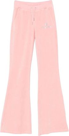 Sporty & Rich Velours flared sweatpants - Dames - Sweatpants - Roze - L - Broeken