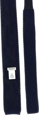 Brunello Cucinelli Silk Knit Necktie - Navy