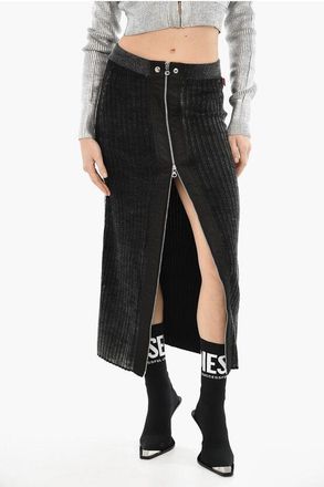 Diesel Maxi Skirt M-ASI Ribbed Wool With Zip size S