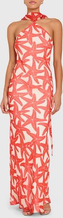 Amanda Uprichard Ashton Halter Maxi Dress In Starfish