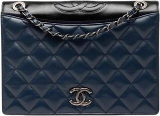 Chanel Pre-owned Ballerine Flap - Dames - Vintage Schoudertas - Blauw - ONE Size - Leer - Vintage