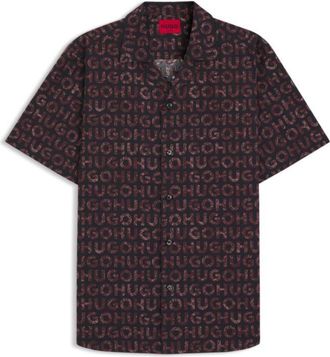 HUGO BOSS Printed relaxed-fit shirt in cotton poplin
