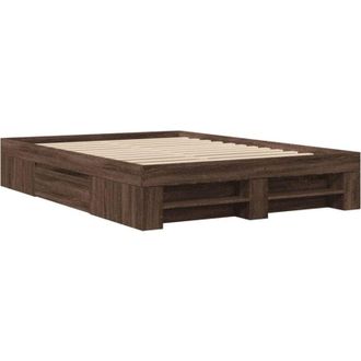 vidaXL Giroletto senza Materasso Rovere Marrone 140x190 cm Truciolato - Vidaxl
