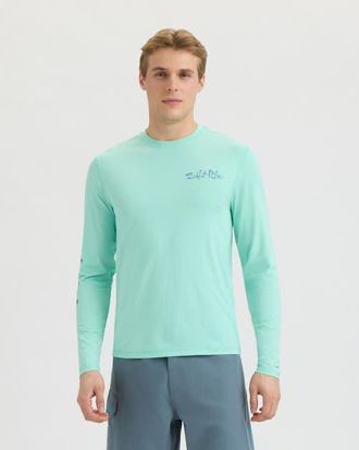 Salt Life Underwater Diving 2.0 Long Sleeve SLX Performance Tee in Glass at Nordstrom, Size Xx-Large
