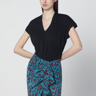 Dries Van Noten Black V-neck T-shirt