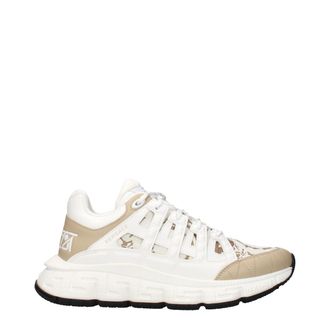 Versace Witte Stoffen Sport Sneakers