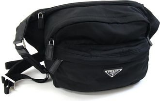 Prada Black Nylon Leather Sling Bag (Pre-Owned)