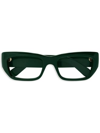Gucci Occhiali squadrati con placca logo - Grigio