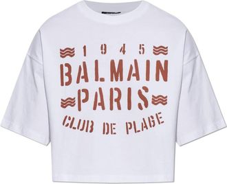 Balmain Short Oversize T-Shirt - Dames - T-shirts - Wit - S - Katoen - Tops