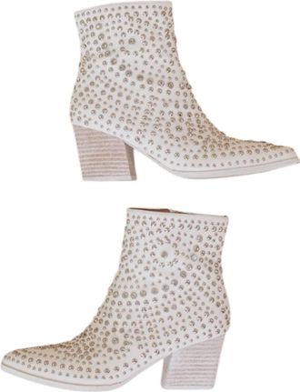 Mia Hazel Studded Bootie In White