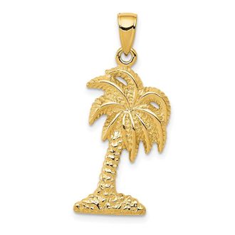 Diamond2Deal 10k Yellow Gold Palm Tree Pendant