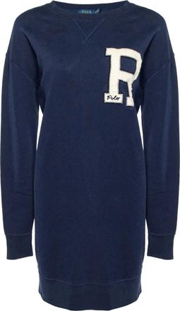 Ralph Lauren embroidered-logo mini dress - Blue