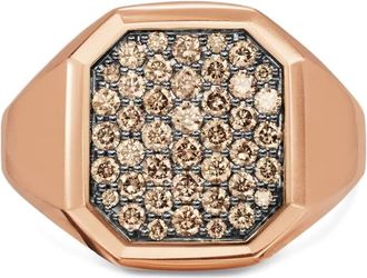 David Yurman Anello a sigillo Streamline in oro rosa 18 carati