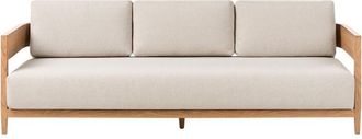 Beliani Garden Sofa 3 Seater SAMPIERI Metal Light Brown