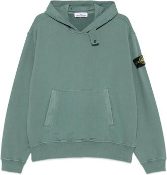 Stone Island Hooded Sweatshirt - Heren - Hoodies - Groen - L - Katoen - Hoodies & sweatvesten