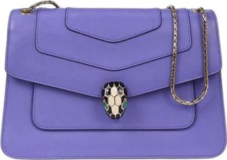 Bulgari Pre-owned Cross Body Bags, female, Purple, Size: ONE SIZE Pre-owned Leather Shoulder Bag