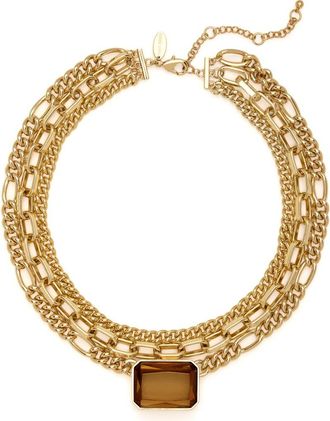 Ramy Brook Karissa Multi Strand Crystal Pendant Necklace in Colorado Topaz at Nordstrom, Size No Size