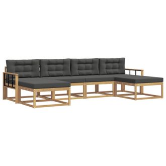 vidaXL Conjunto De Sof&aacute;s De Exterior 6 Pcs Blanco Y Antracita Vidaxl