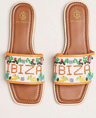 De Siena shoes Ibiza Embroidered Slide Sandals