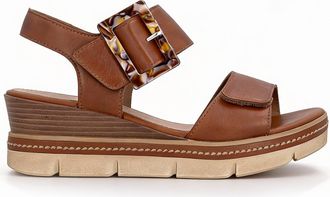 Remonte Jerilyn Womens Wedge Sandals Tan Leather - Size UK 6.5