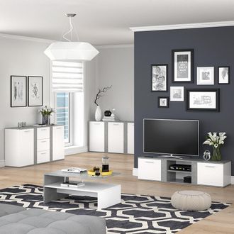Vicco Aparador Novelli, Hormig&oacute;n, 155 X 80 Cm Con Cajones Vicco