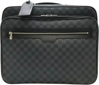 Louis Vuitton Pre-owned Weekend Bags, male, Black, Size: ONE SIZE Pre-owned Pilot Case Damier Graphite Trolley Bag