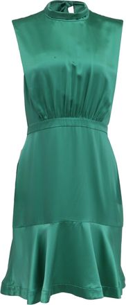 Saloni Mini Dress in Green Silk