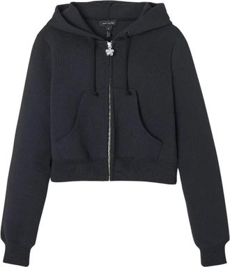 Marc Jacobs Zwarte Leren Mini Tote Tas - Dames - Vesten met rits - Zwart - S - Katoen - Hoodies & sweatvesten