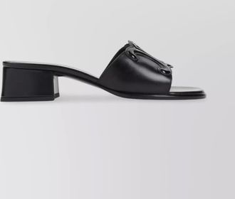 Celine emblem block heel leather mule