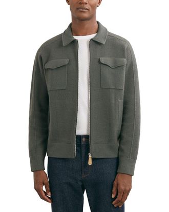 Reiss Calder Zip Through Twi Wool Sweater