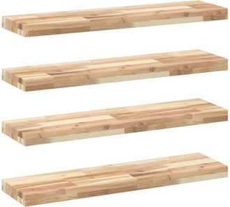vidaXL Floating Shelves 4 pcs 100x20x4 cm Untreated Solid Wood Acacia vidaXL