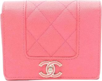 Chanel Pre-owned Wallets, female, Pink, Size: ONE SIZE Pre-owned Leather wallets